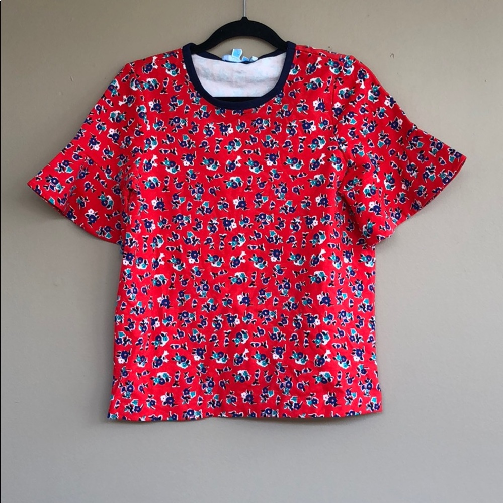 NEW • Draper James • Georgia Floral Ruffle Tee Red - Picture 7 of 8